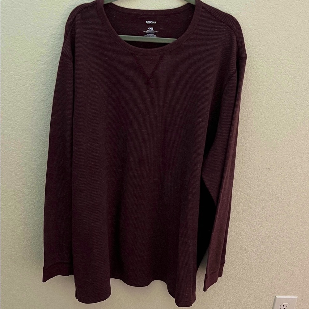 Sonoma Men's Dark Red Crewneck Sweater